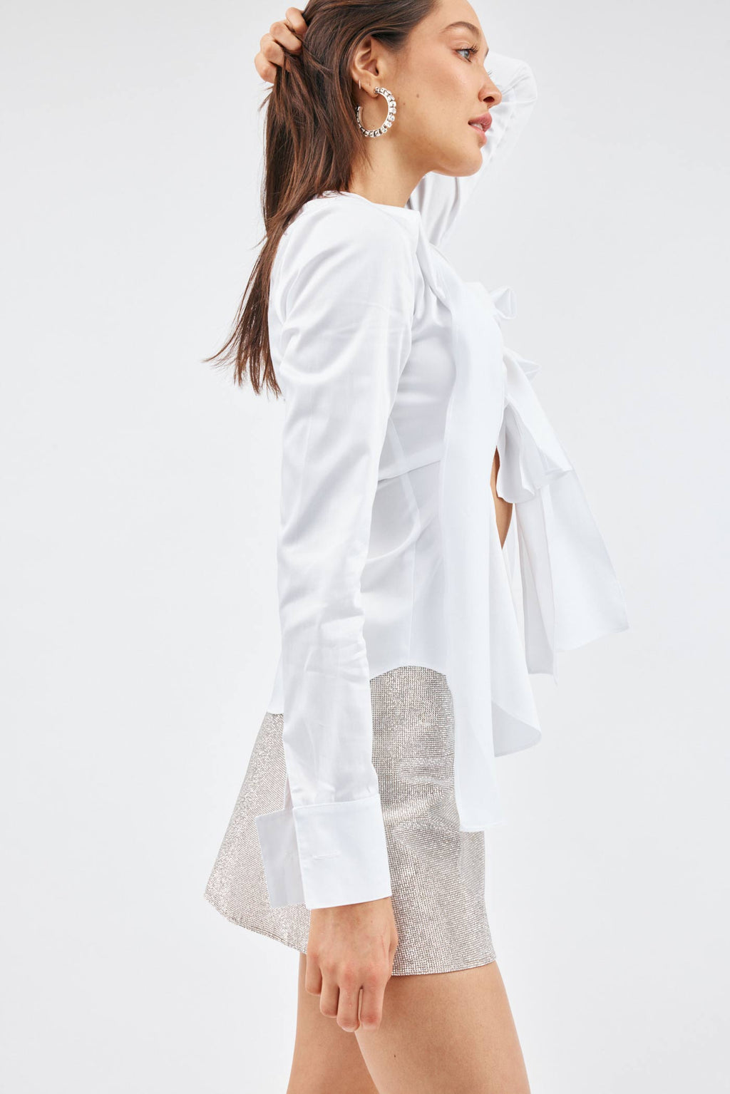 Cotton Tie White Blouse - Désordre Boutique
