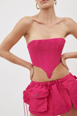 Cropped Fuchsia Bustier - Désordre Boutique