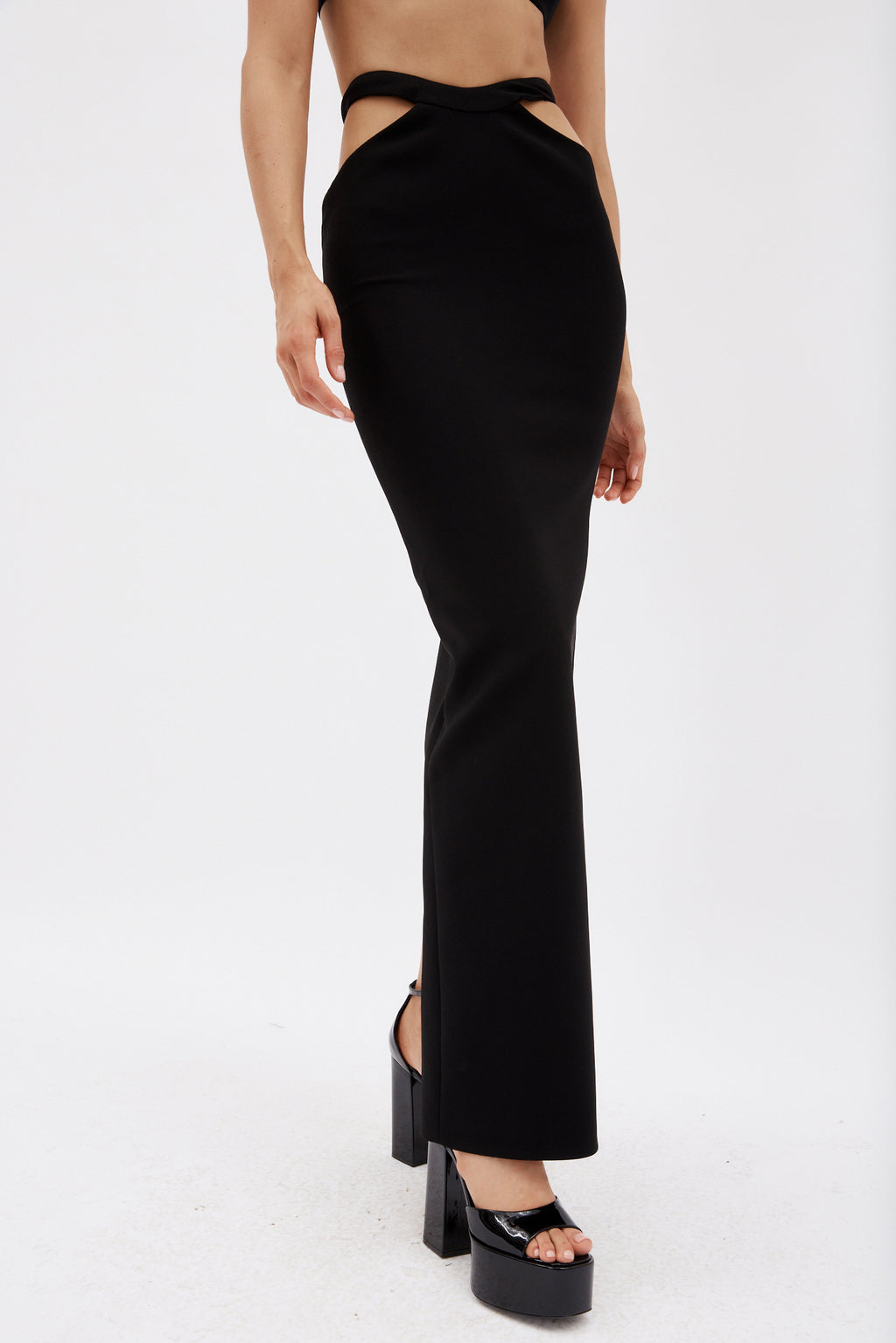 Cut Out Long Black Skirt - Désordre Boutique