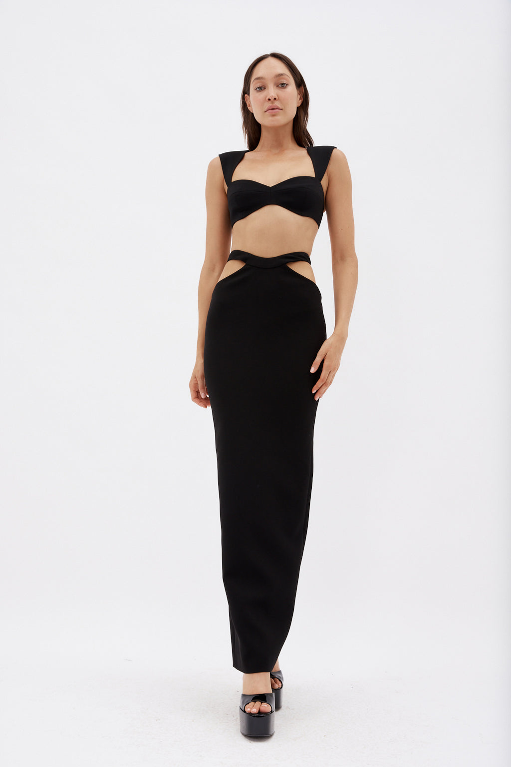 Cut Out Long Black Skirt - Désordre Boutique