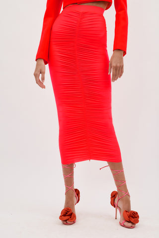 Dakota Strawberry Ruched Skirt - Désordre Boutique