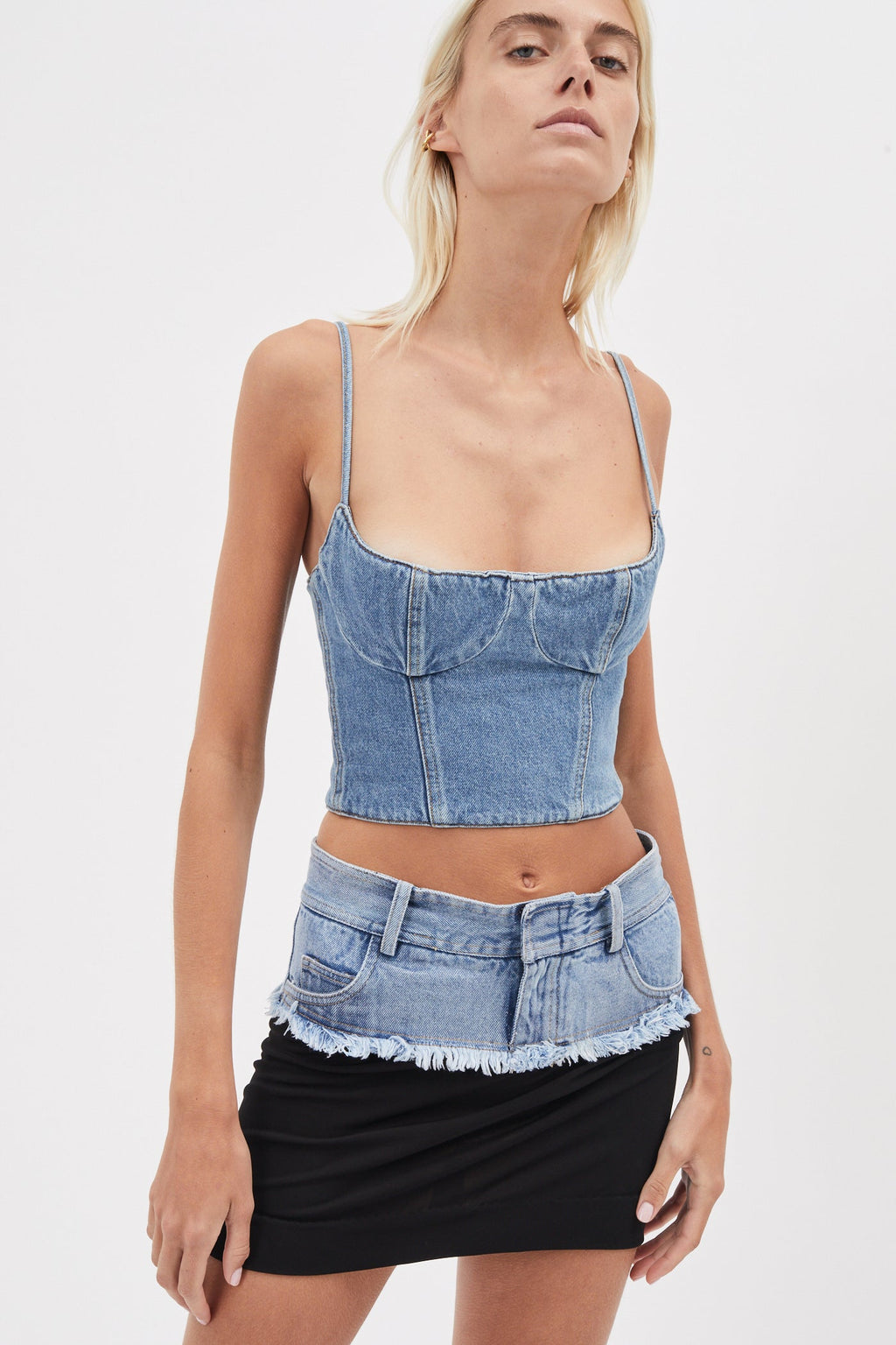 Denim Belt Black Mini Skirt - Désordre Boutique