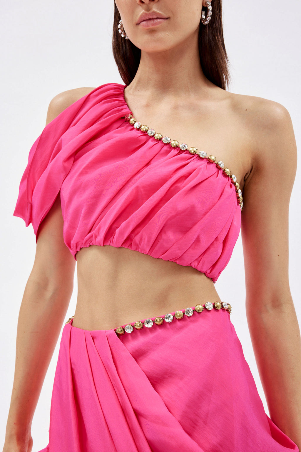 Draped Hot Pink Asymmetric Top - Désordre Boutique