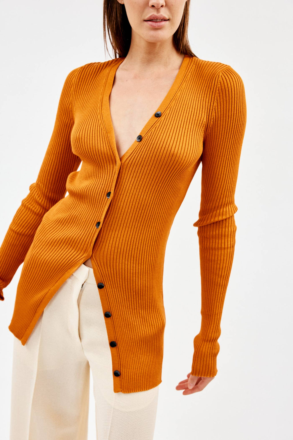 Eliza Tangerine Silk Knit Cardigan - Désordre Boutique