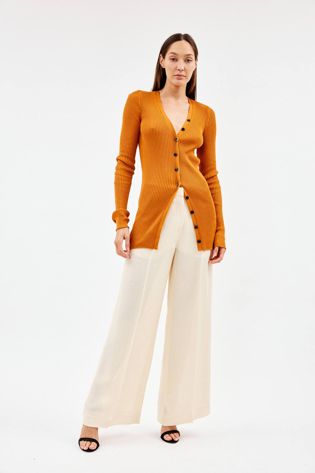 Eliza Tangerine Silk Knit Cardigan - Désordre Boutique