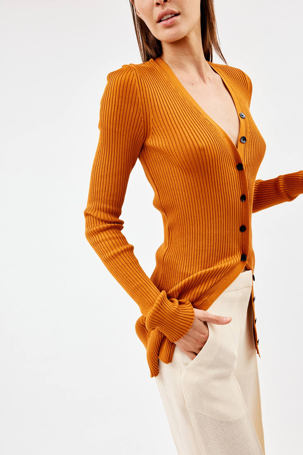 Eliza Tangerine Silk Knit Cardigan - Désordre Boutique