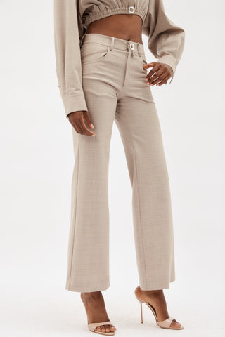 Flared Beige Marle Trouser - Désordre Boutique