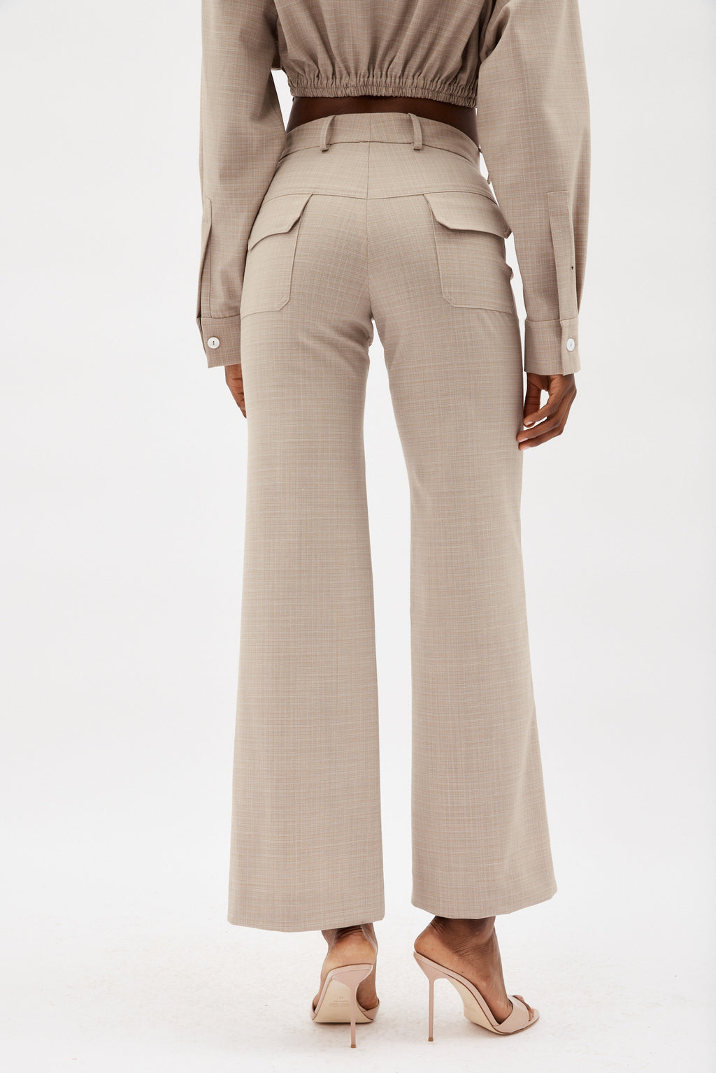 Flared Beige Marle Trouser - Désordre Boutique