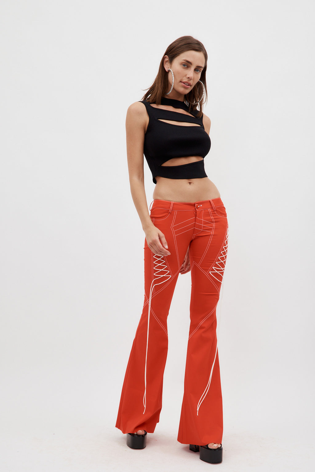 Flared Lace Up Chilli Rainwear Pants - Désordre Boutique