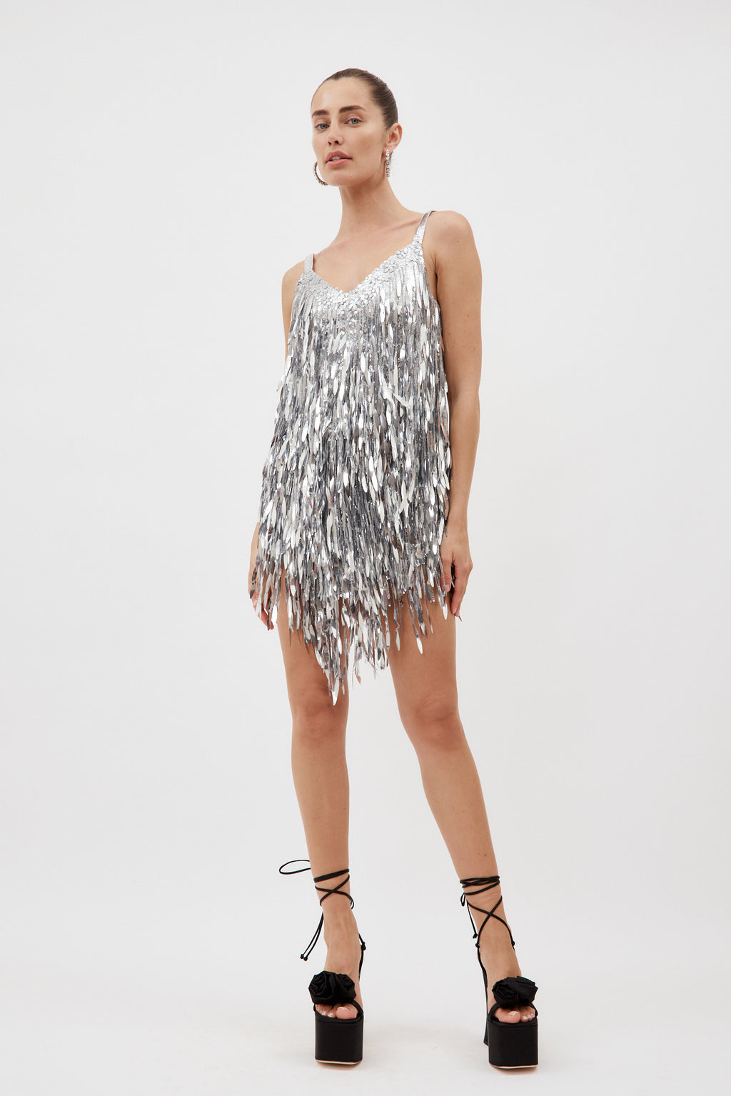 Fringe Silver Sequin Dress - Désordre Boutique