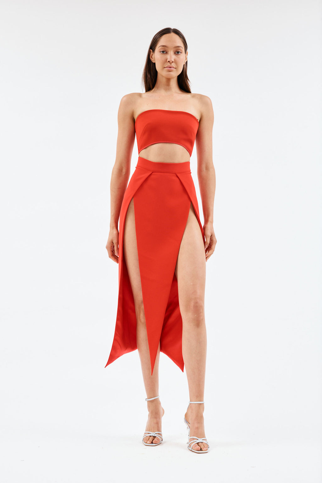 Furtive Red Cutaway Skirt - Désordre Boutique