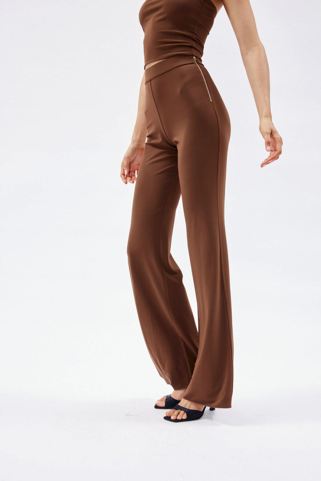 Gaia Brown Flare Pants - Désordre Boutique