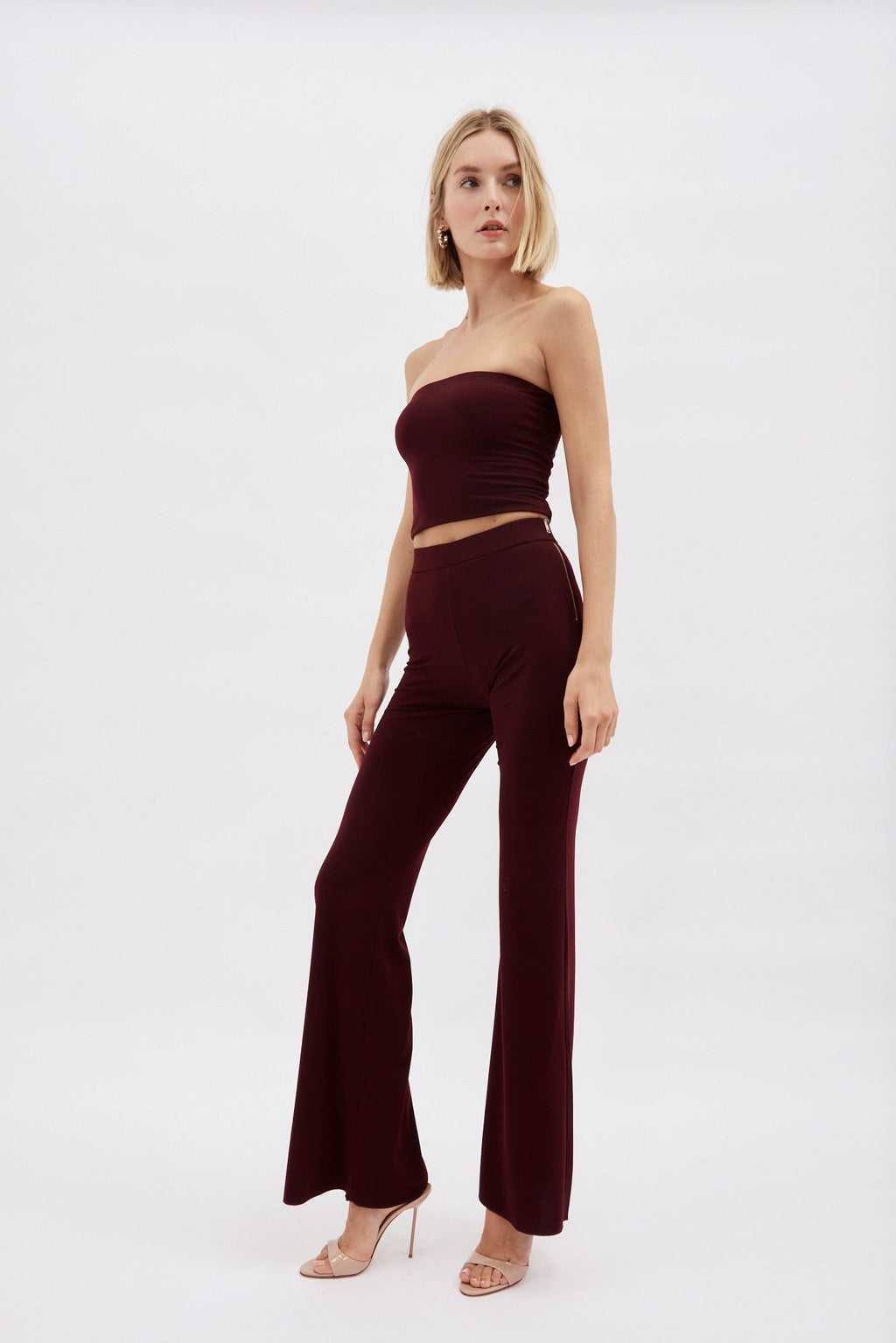 Gaia Rouge Noir Flare Pants - Désordre Boutique