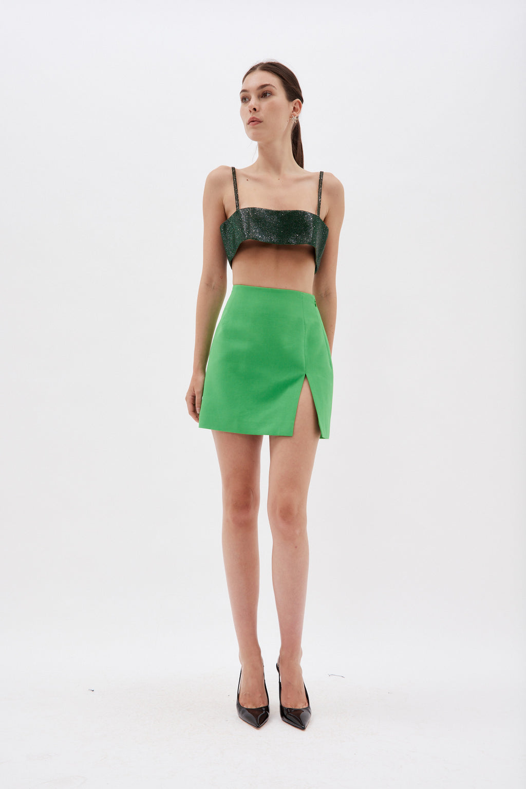 Gioia Green Mini Skirt - Désordre Boutique