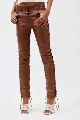 Guido Cocoa Leather Trousers - Désordre Boutique