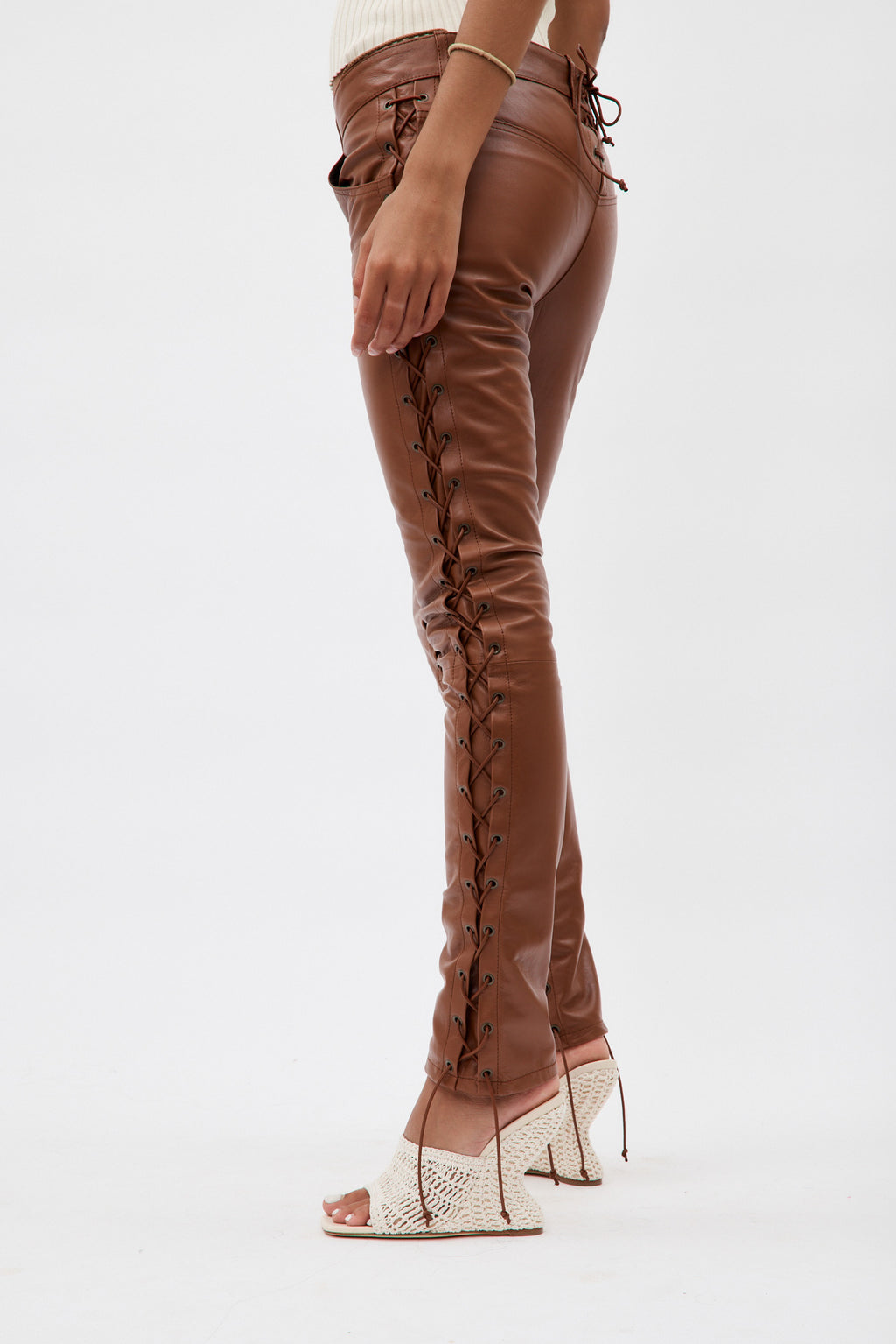 Guido Cocoa Leather Trousers - Désordre Boutique