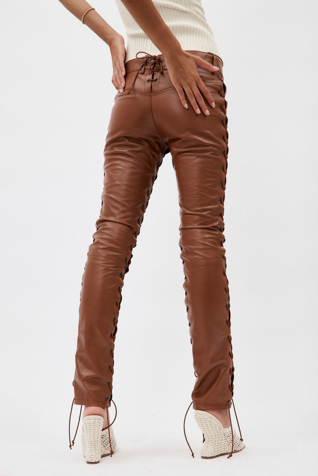 Guido Cocoa Leather Trousers - Désordre Boutique