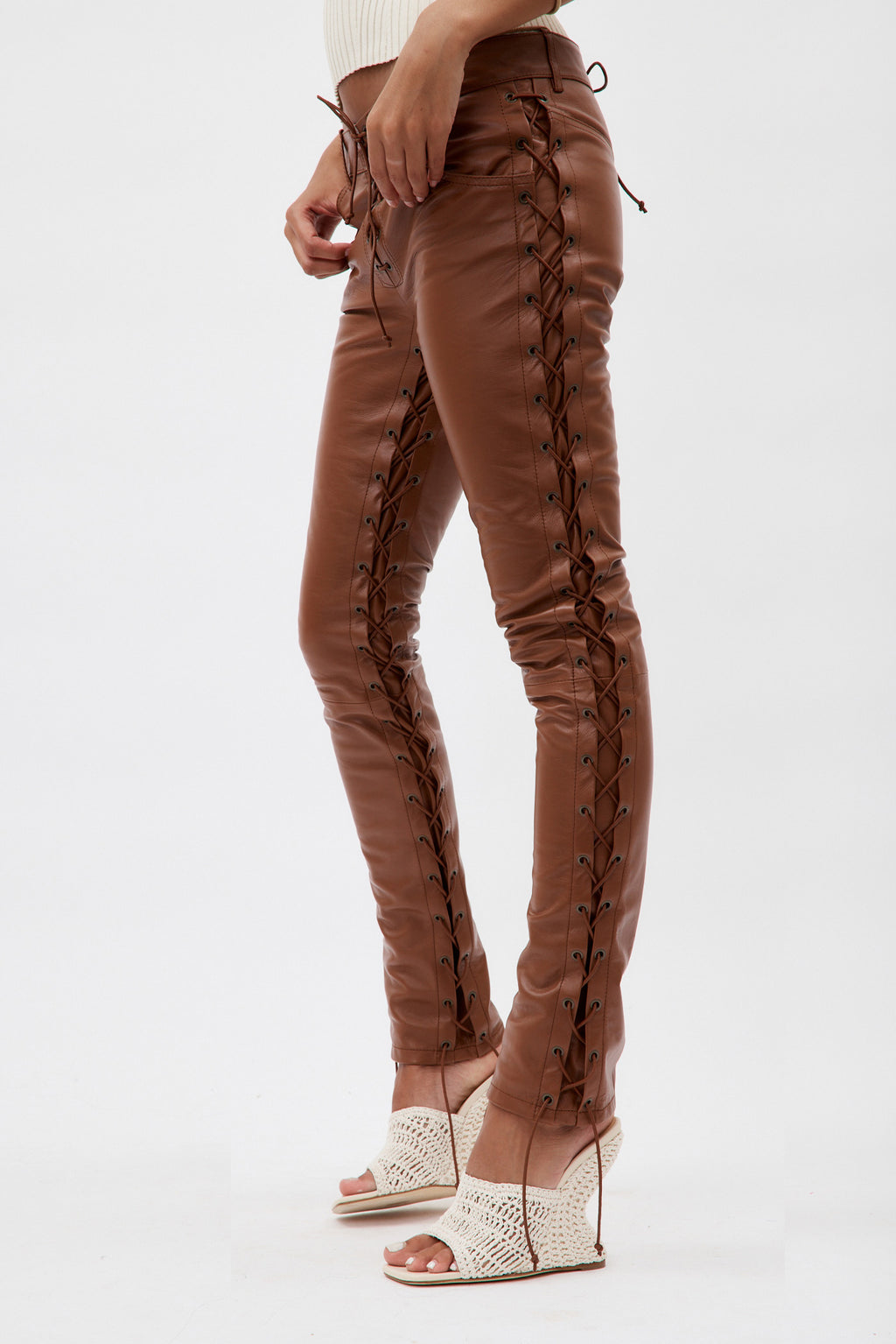 Guido Cocoa Leather Trousers - Désordre Boutique