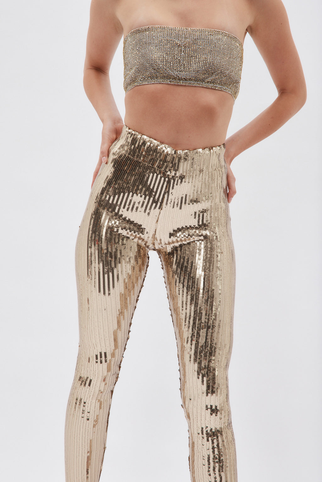 High Waisted Gold Sequin Leggings - Désordre Boutique