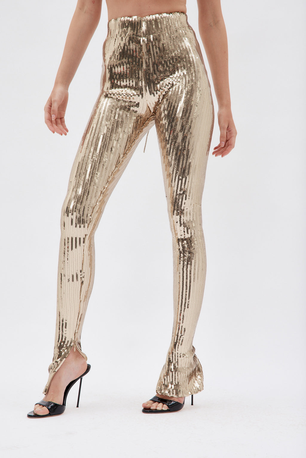 High Waisted Gold Sequin Leggings - Désordre Boutique