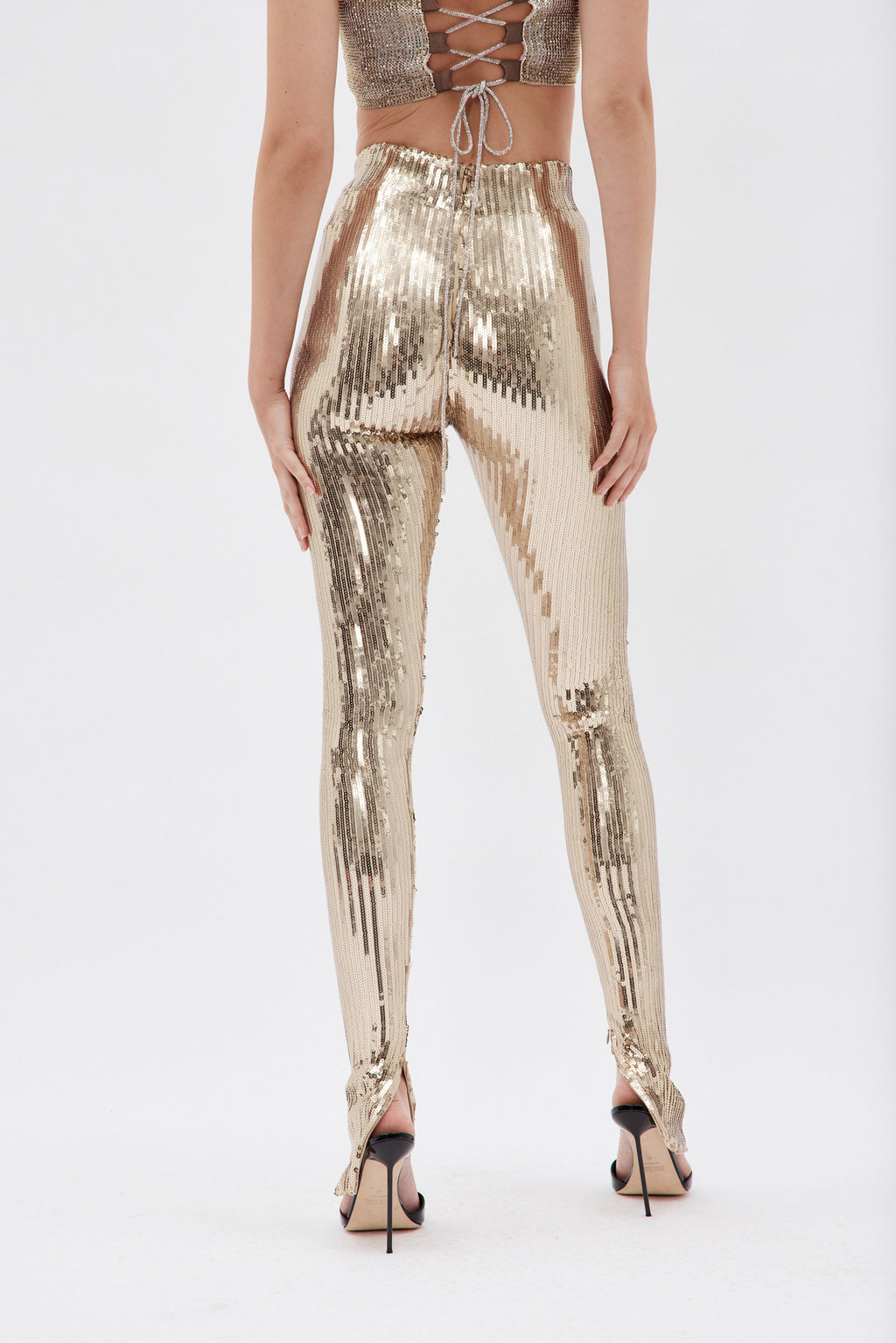 High Waisted Gold Sequin Leggings - Désordre Boutique