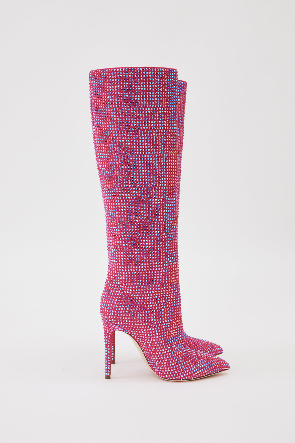 Holly Iridescent Ruby Pink Stiletto Boots - Désordre Boutique