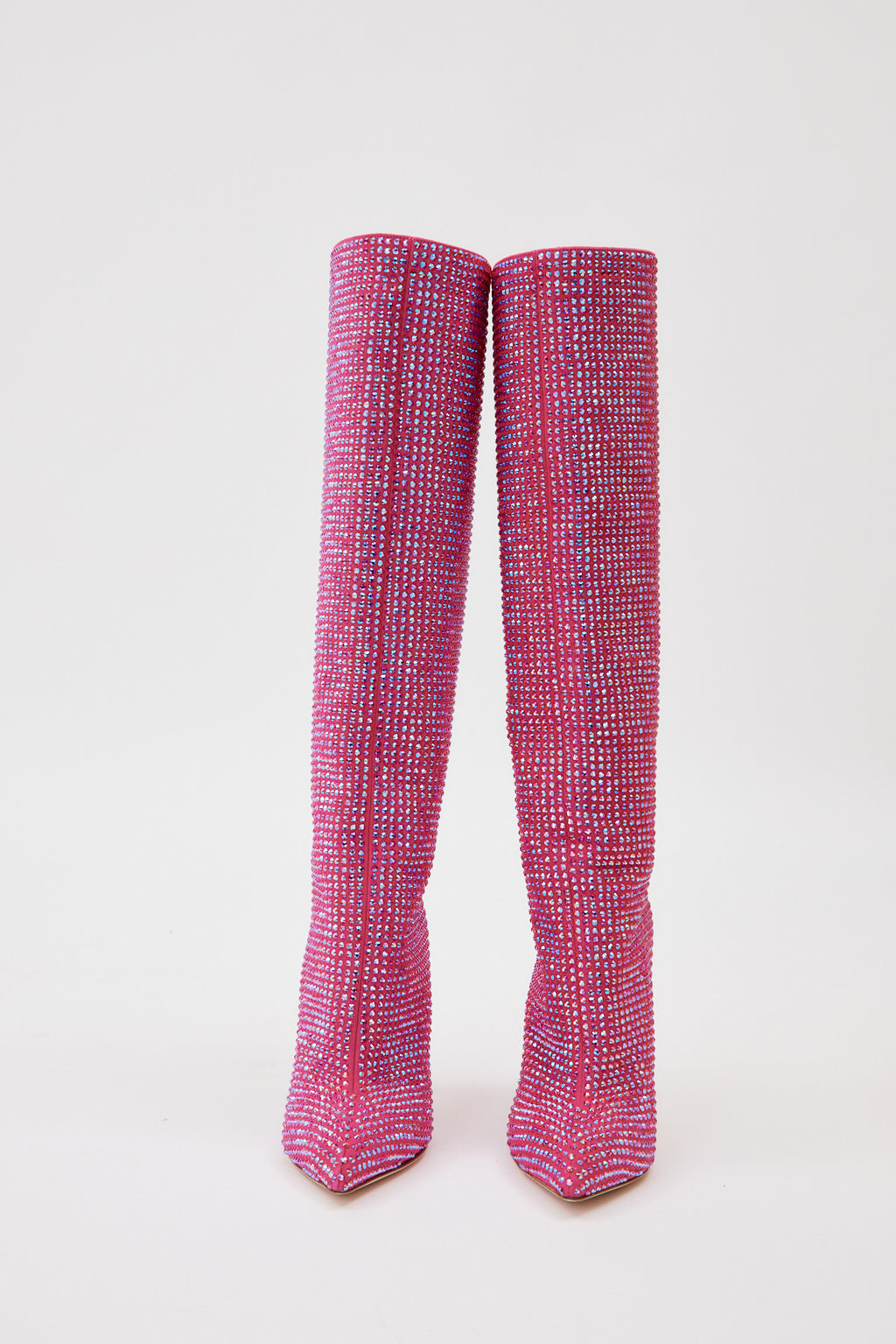 Holly Iridescent Ruby Pink Stiletto Boots - Désordre Boutique