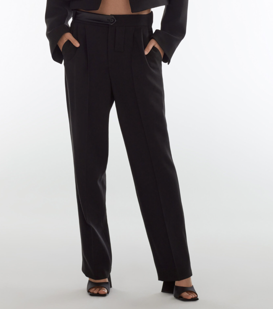 Jafr Black Pant with Leather Belt - Désordre Boutique