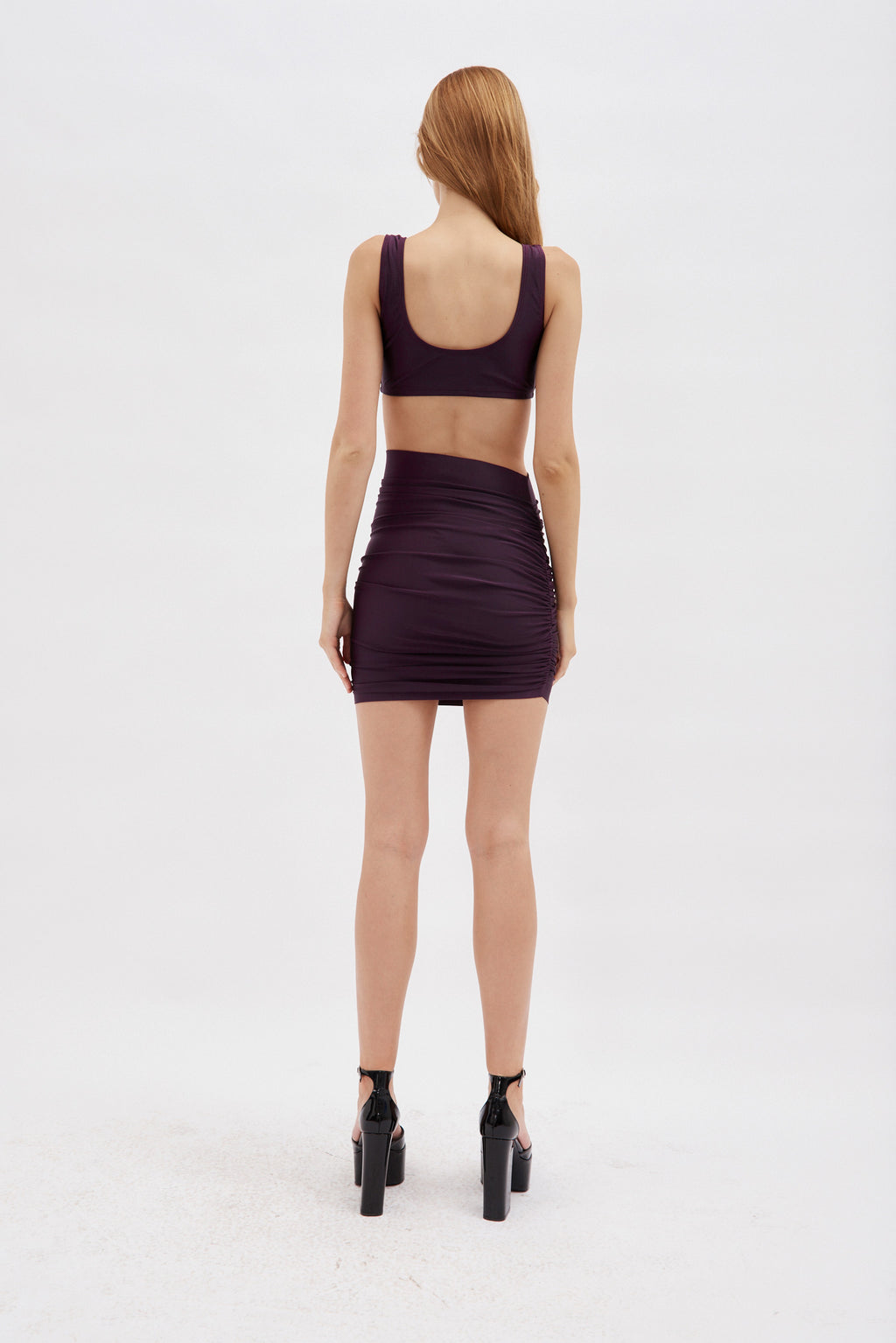 Jamelia Rouge Noir Draped Mini Skirt - Désordre Boutique