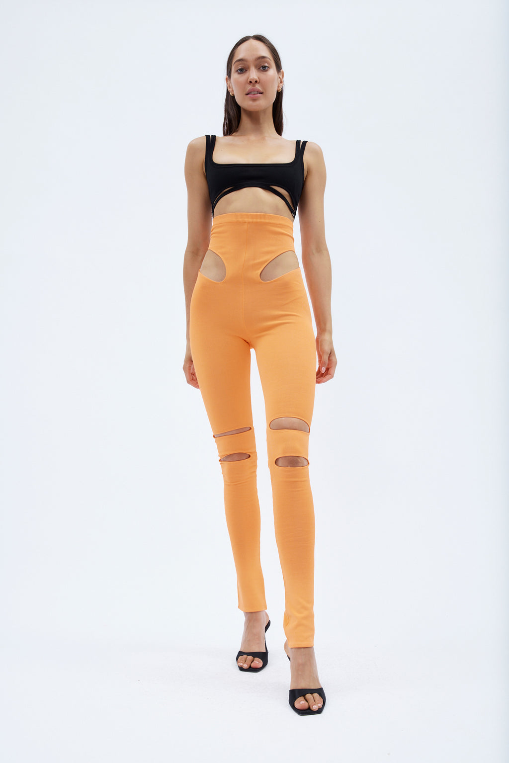 Knit Mandarin High Waist Legging with Cut Out - Désordre Boutique