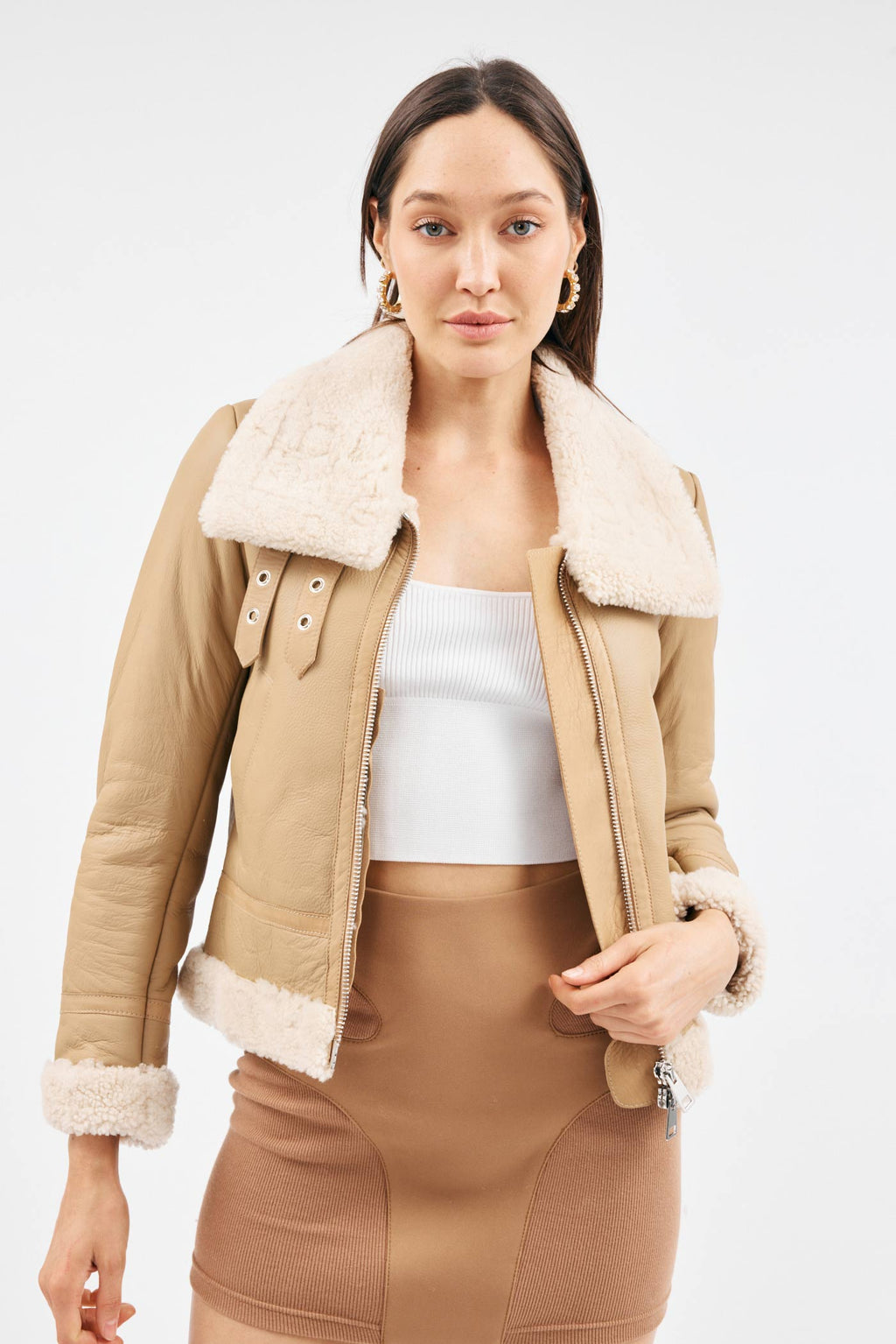 Leather Tan Biker Jacket - Désordre Boutique