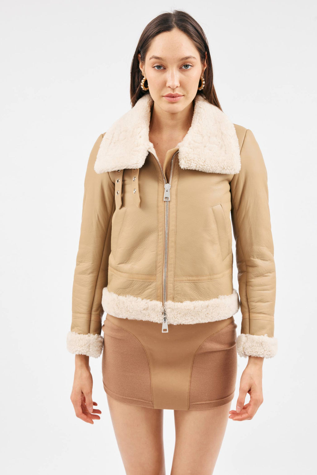 Leather Tan Biker Jacket - Désordre Boutique