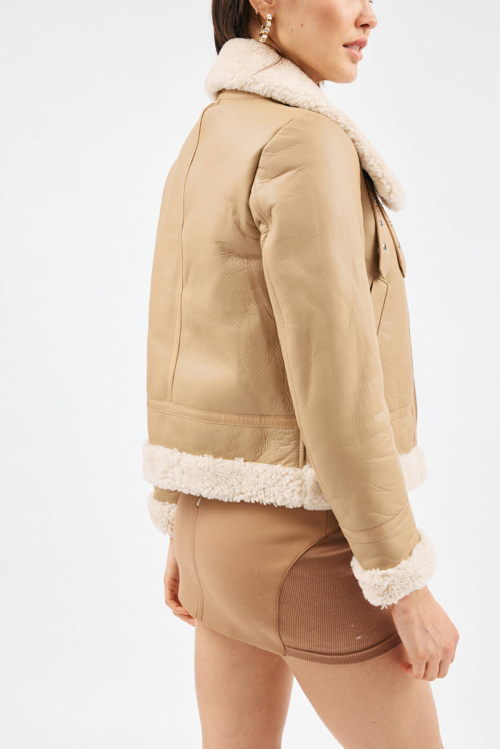 Leather Tan Biker Jacket - Désordre Boutique