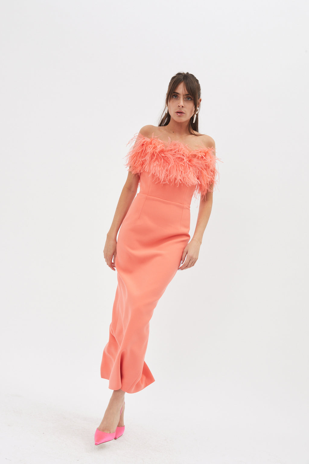 Lena Neon Coral Dress - Désordre Boutique