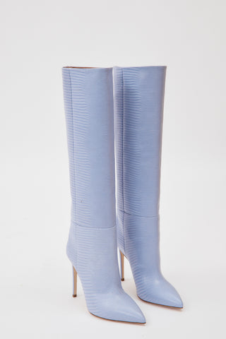 Lizard Denim Stiletto Boots - Désordre Boutique