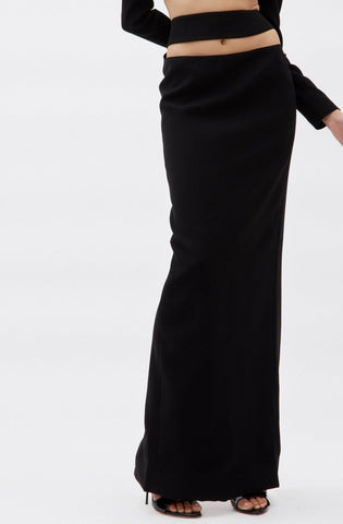 Long Black Skirt With Cut Out - Désordre Boutique