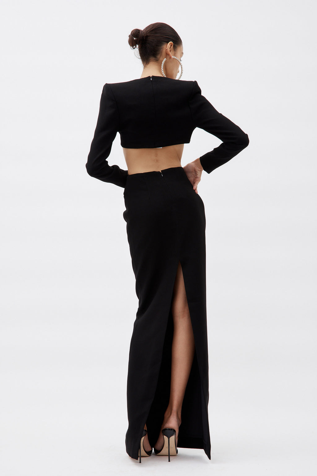 Long Black Skirt With Cut Out - Désordre Boutique