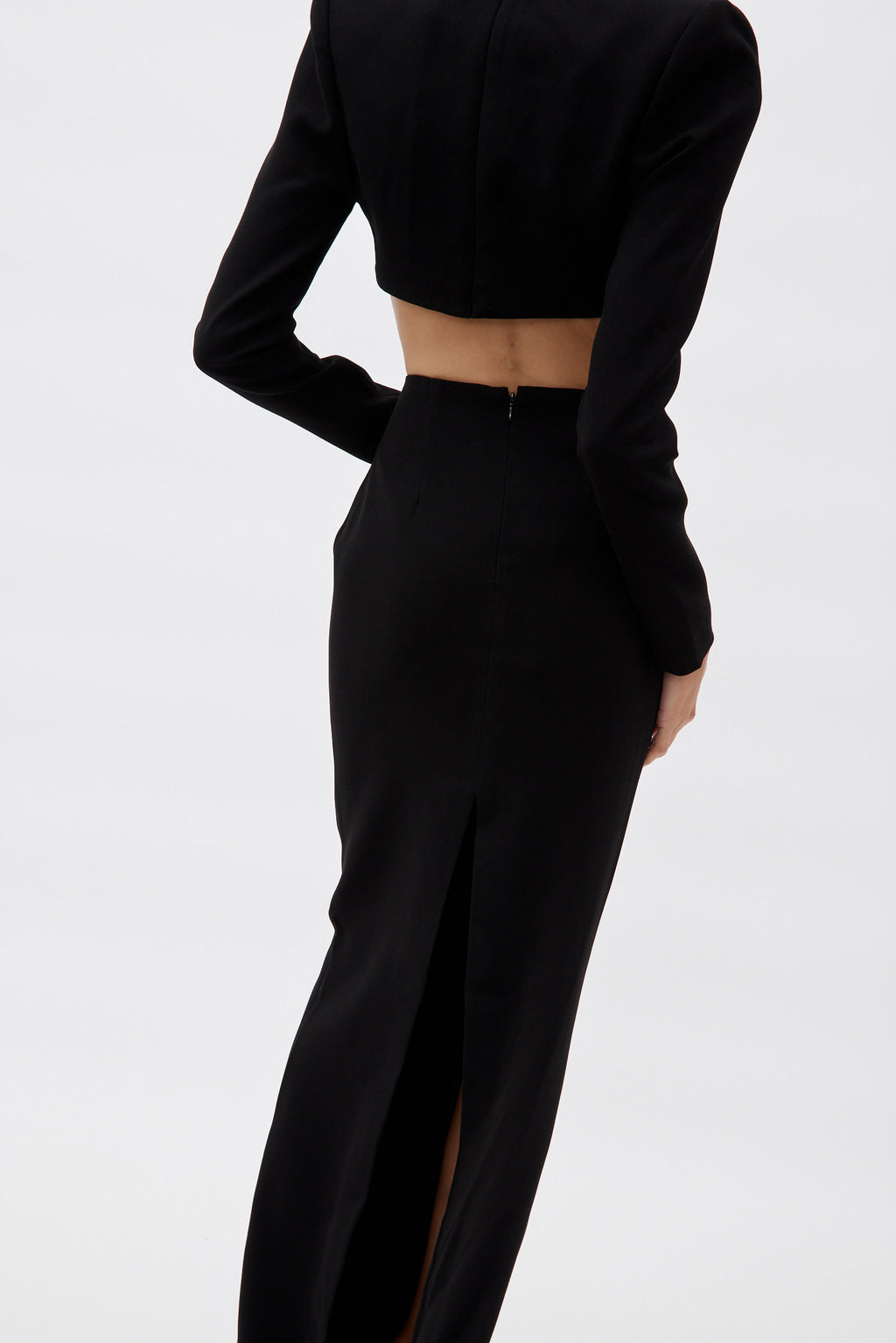 Long Black Skirt With Cut Out - Désordre Boutique