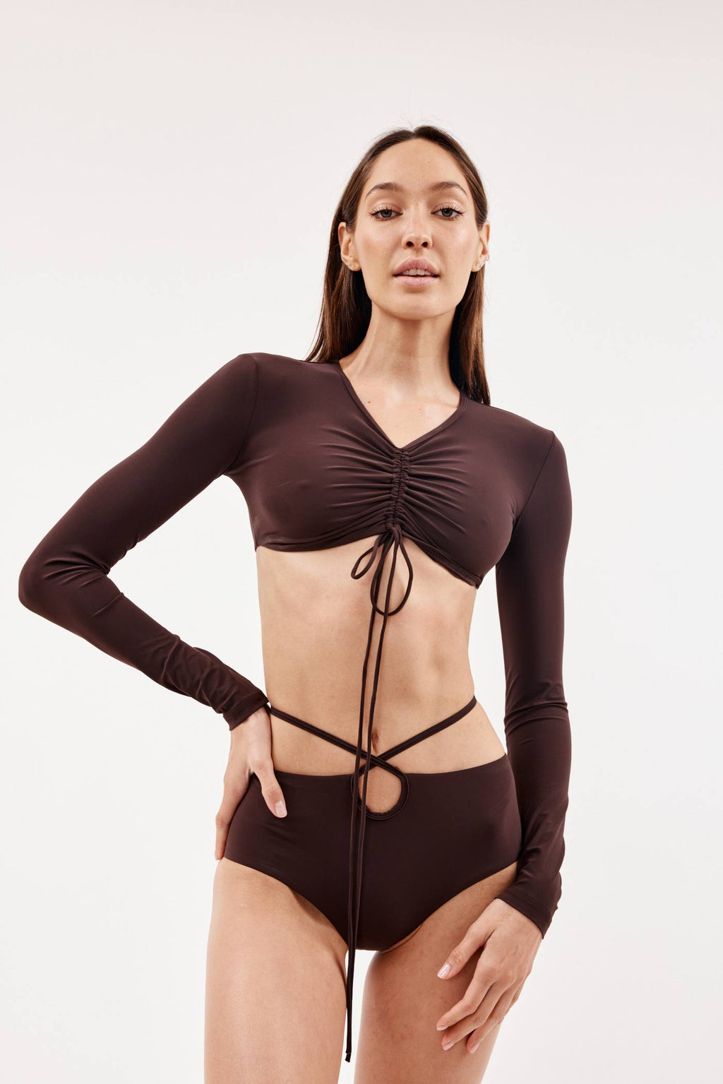 Looped Tie Chocolate High Brief - Désordre Boutique