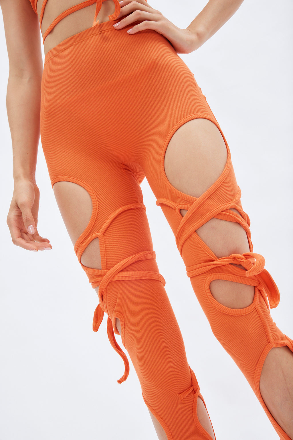 Lounge Wrap Orange Leggings - Désordre Boutique