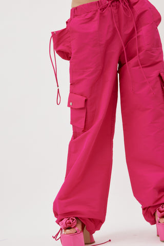 Low Rise Fuchsia Utility Pants - Désordre Boutique