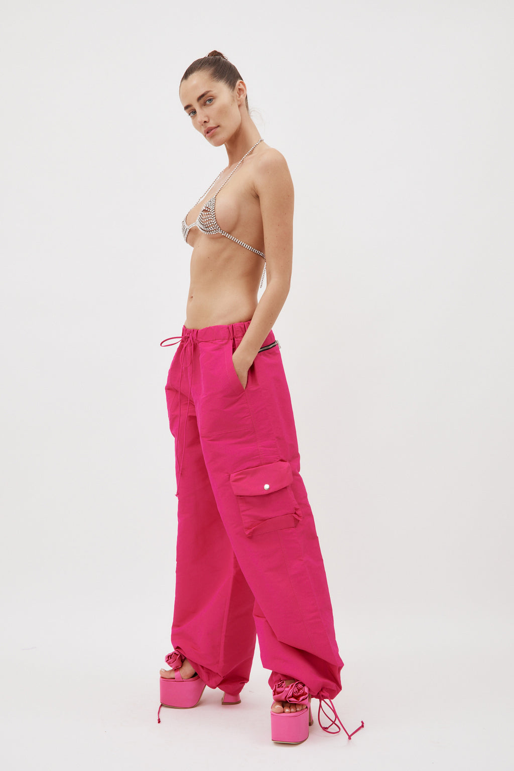 Low Rise Fuchsia Utility Pants - Désordre Boutique