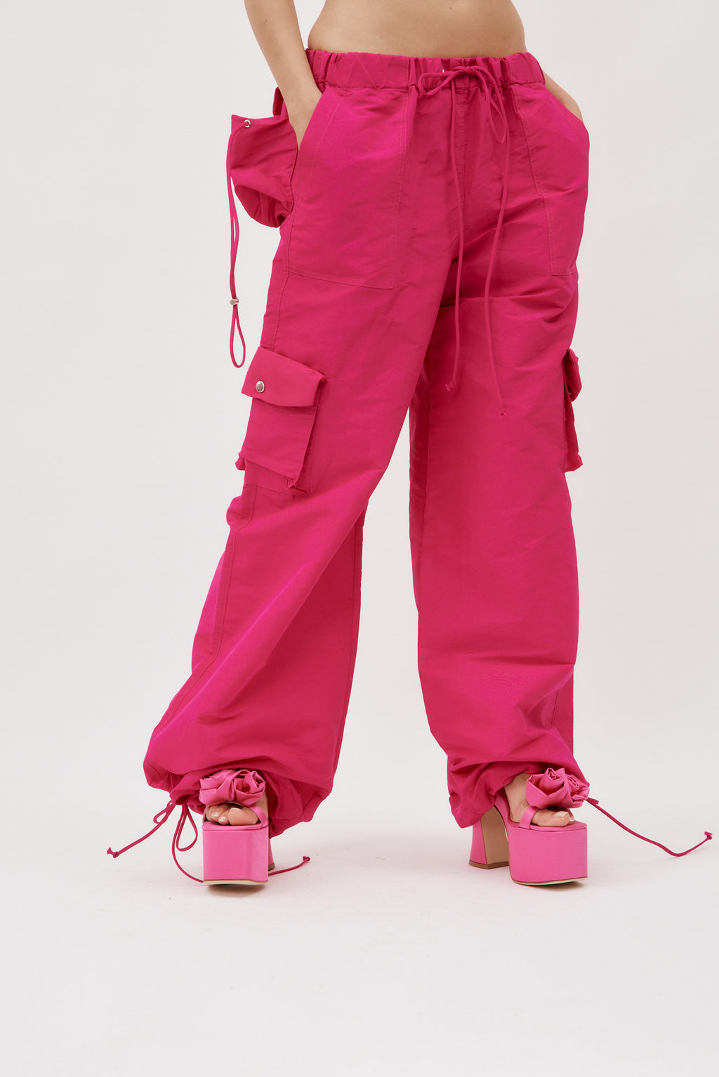 Low Rise Fuchsia Utility Pants - Désordre Boutique