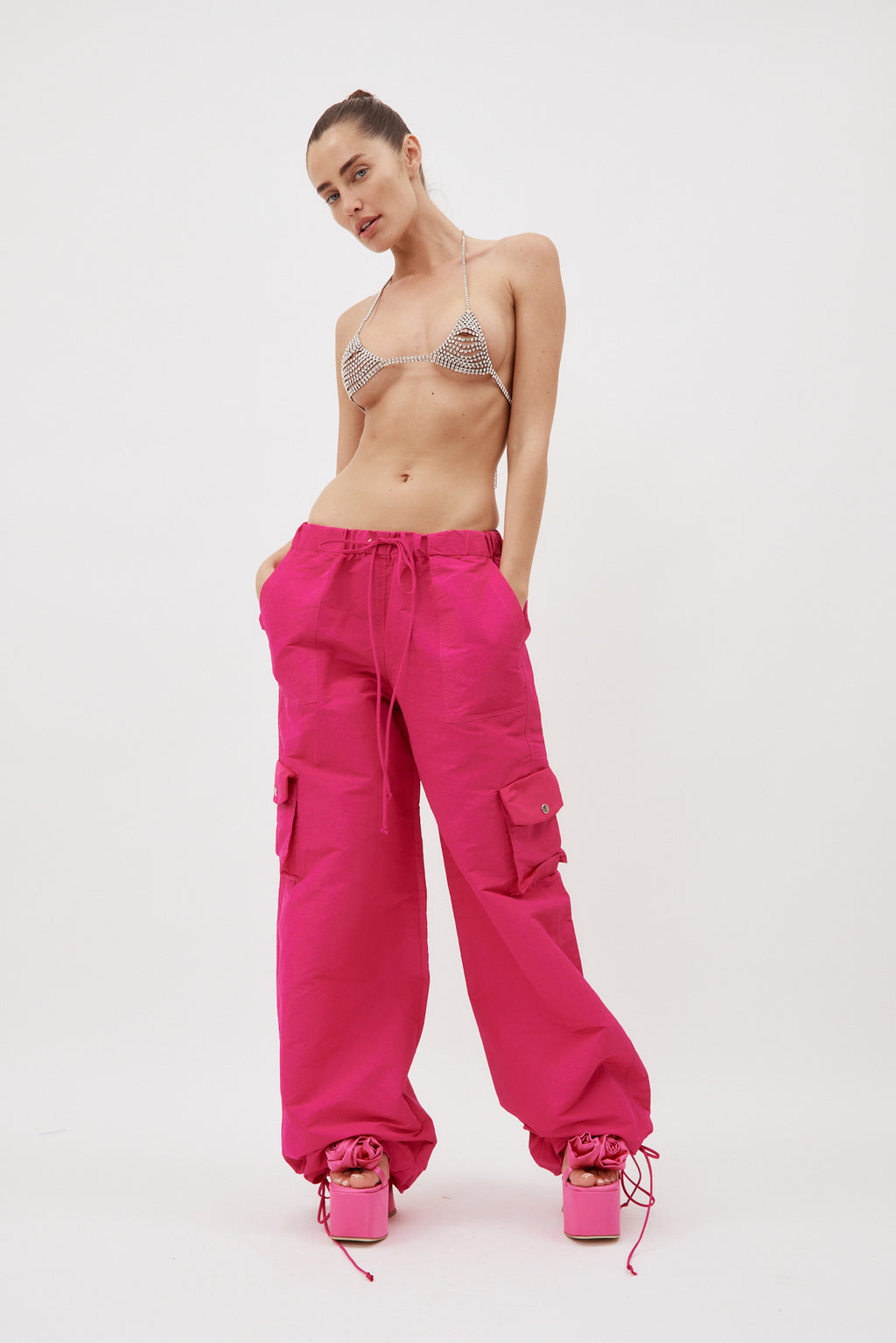 Low Rise Fuchsia Utility Pants - Désordre Boutique