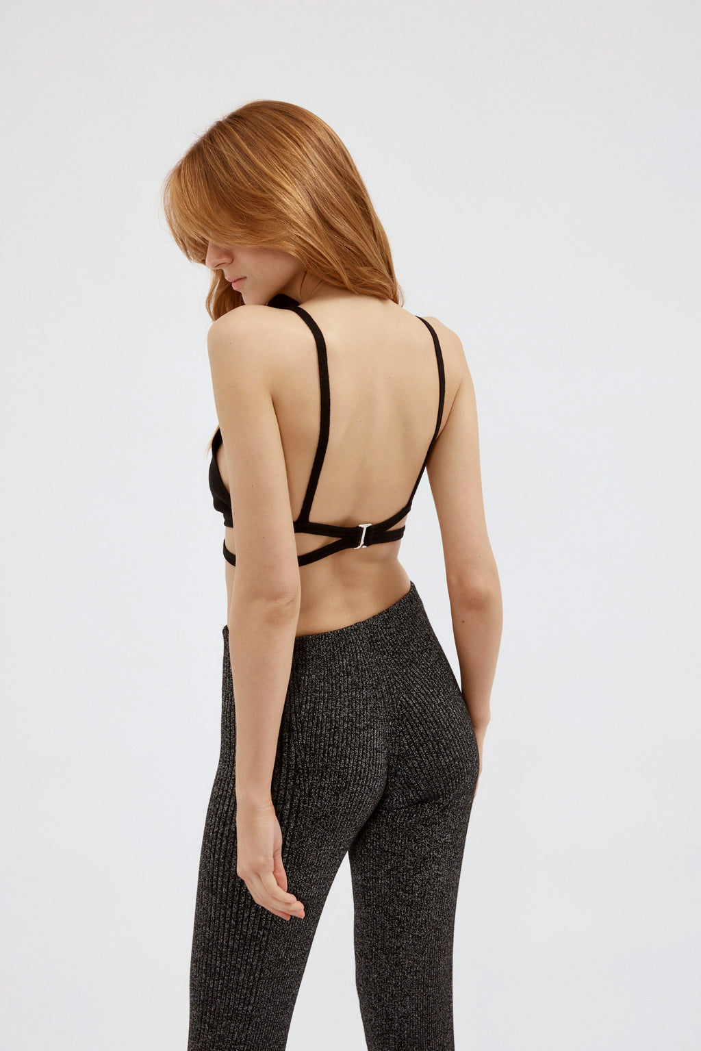 Merino Black Rib E-Hook Bra - Désordre Boutique