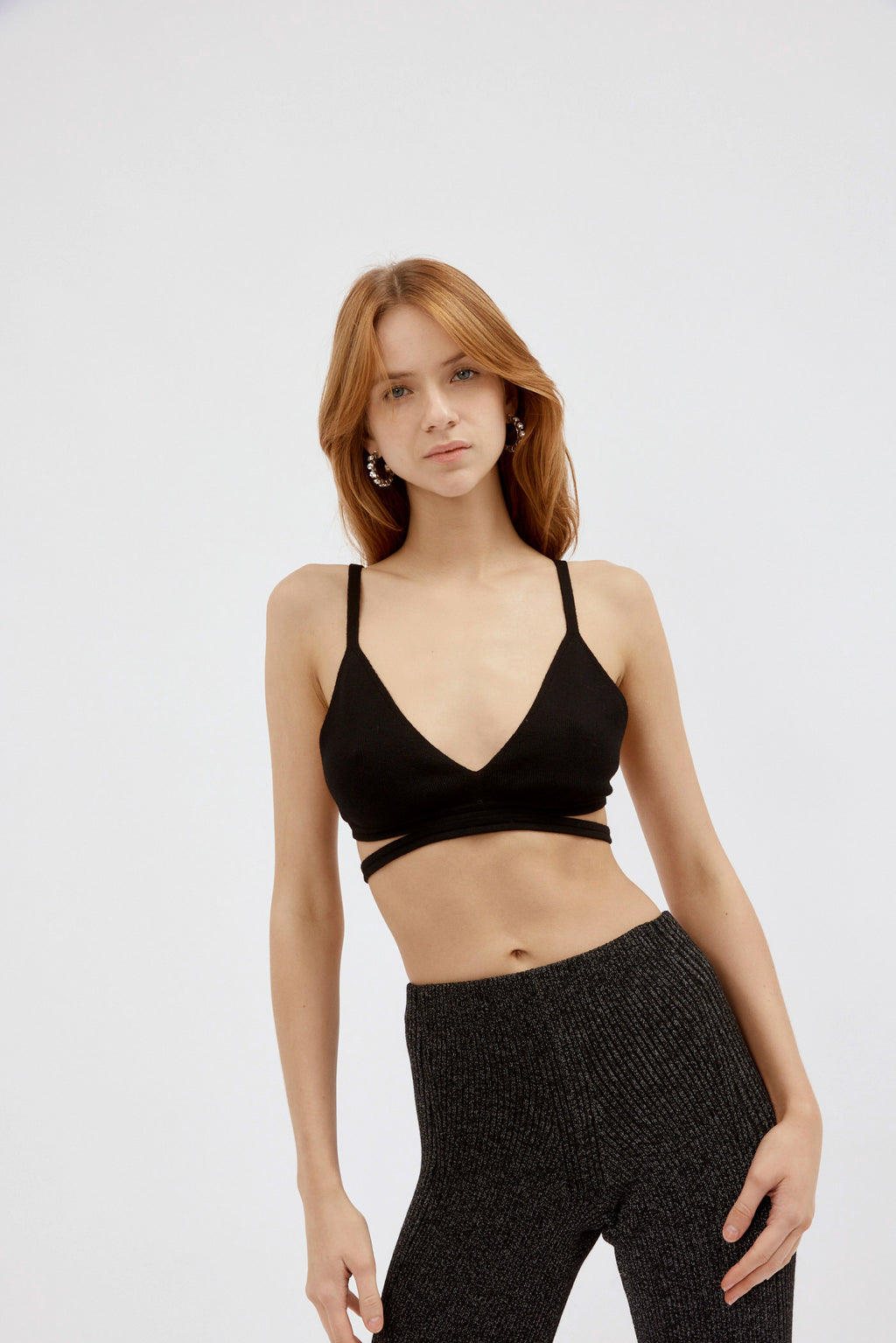 Merino Black Rib E-Hook Bra - Désordre Boutique