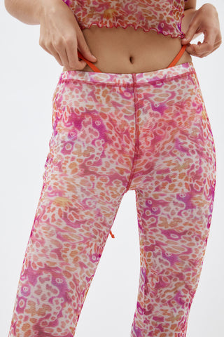 Mesh Leopard Orchids Fitted Pants - Désordre Boutique