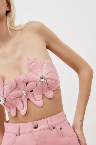 Mussel Flower Light Pink Leather Bandeau - Désordre Boutique