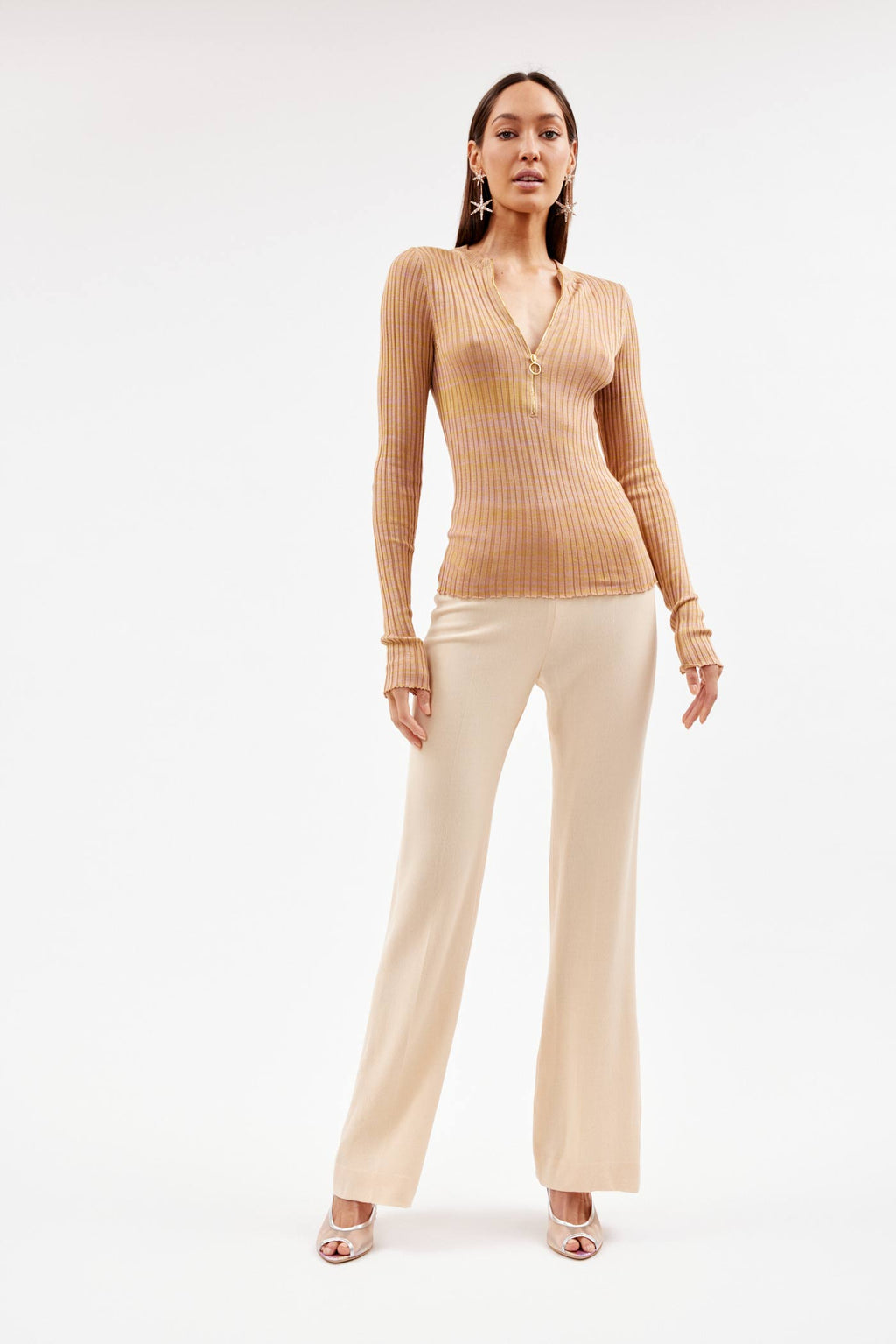 Nelia Mottled Rose Ochre Silk Knit - Désordre Boutique