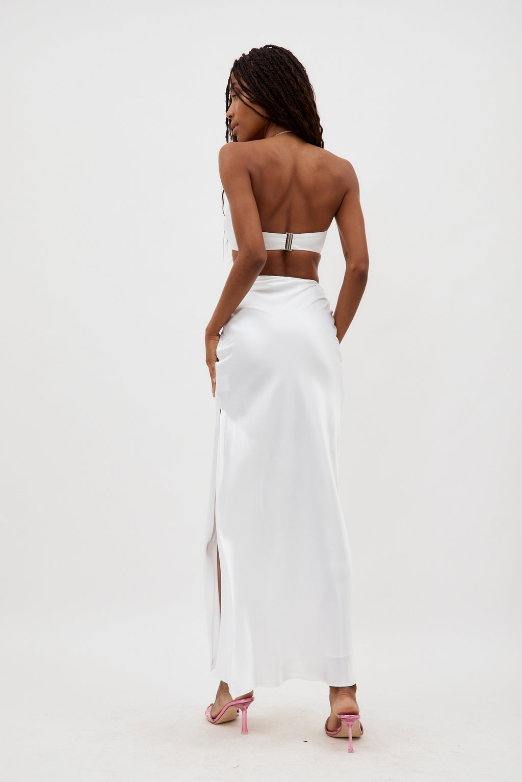 Nomi White Crystalline Wrap Halter Dress - Désordre Boutique